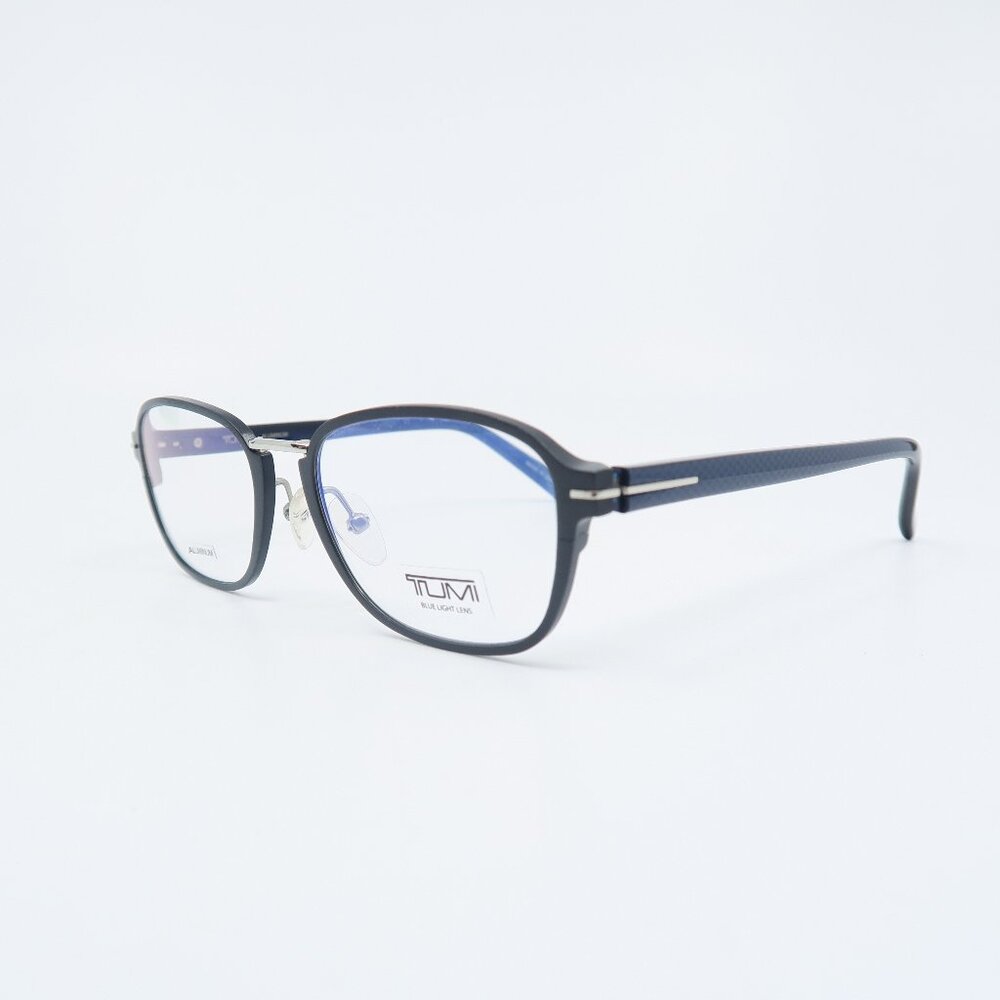 Tumi VTU023 0531 52mm Black Aluminum-Blue Carbon Fiber,  New Eyeglasses Frames.